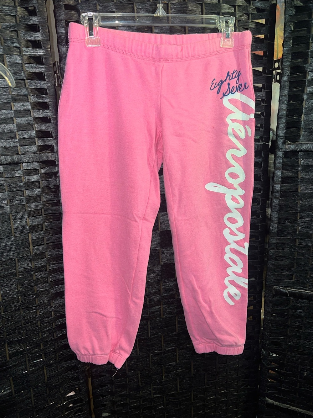 Y2K Aeropostale Pink capri Sweatpants with White Side Script size XS